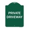 Signmission Designer Series Private Driveway, Green & White Heavy-Gauge Aluminum Sign, 24" x 18", GW-1824-9778 A-DES-GW-1824-9778 - alternate 1